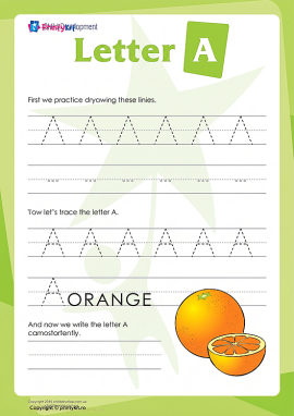 Writing the letter A